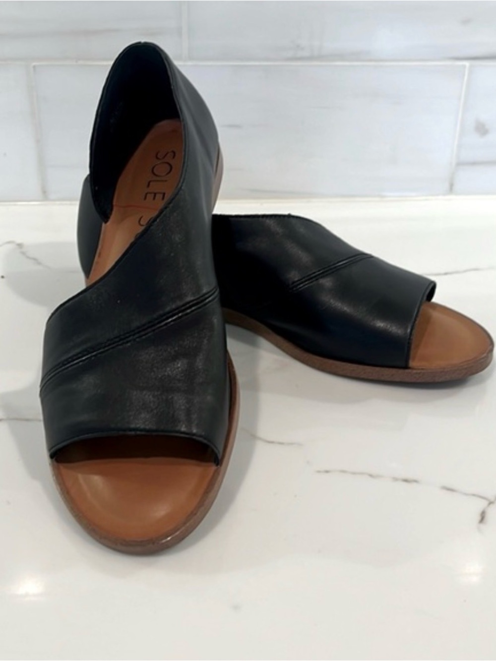 Sole Society - Black Sandals, Size 10